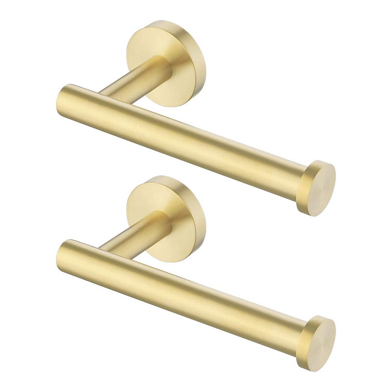 KES Bathroom Toilet Paper Holder 2 Pack SUS304 Stainless Steel Rustproof Toilet Roll Holder Dispenser Wall Mount Brushed Gold, A2175S12-BZ-P2 - Image 1